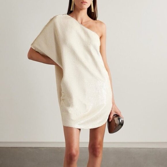 The Frankie Shop - Gloria One-shoulder Sequined Tulle Mini Dress L - Picture 1 of 10